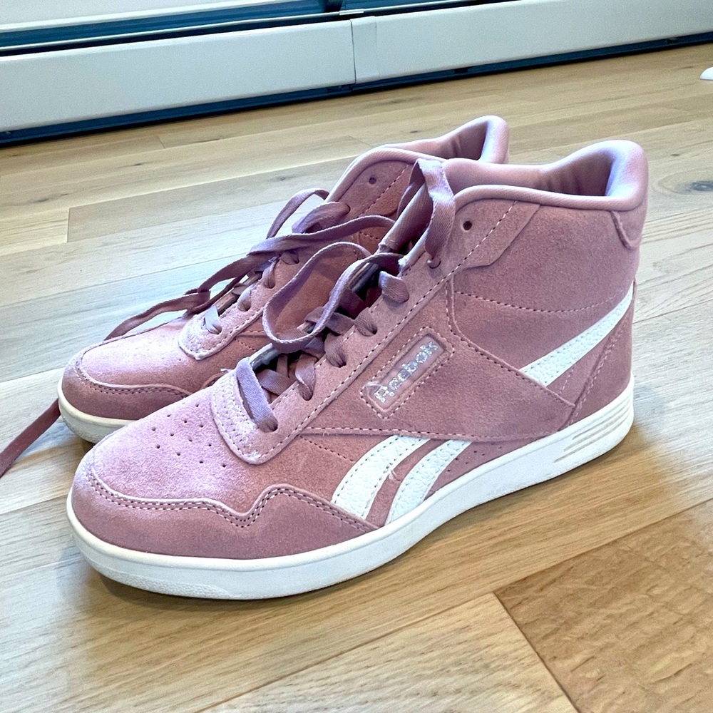 Reebok Women's High-Top Pink and White Sneakers